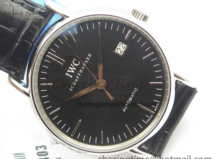 MIROTIME 0404 Portofino Automatic SS TWF 1:1 Best Edition Black Dial on Black Leather Strap A TravelReady 7199